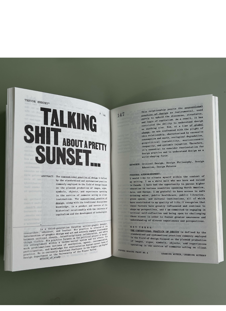 Further Reading Print No. 4 - Learning Within, Learning Without: Modes of Design Enquiry